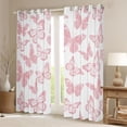 thumbnail image 2 of Homewish Chic Butterflies Black Out Curtains,Cartoon Animal Curtains Pack of 2 (42x63 Each),White Pink Bedroom Curtains For Girls Kids,Microfiber Bedroom Decor, 2 of 6