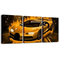 Hieng Race Car Canvas Wall Art for Living Room Bedroom Red Blue Picture Wall Decor for Bathroom Speed Sports Car Kids Boys Girls Artwork Posters Extreme Sports Painting（Only canvas）