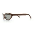 thumbnail image 6 of Womens Oval Subtle Cat Eye Thin Plastic Retro Vintage Vibe Sunglasses Brown - Gold Mirror, 6 of 8