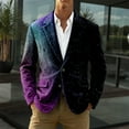 thumbnail image 2 of IWRICH Mardi Gras Blazer for Men Button Notched Lapel Suit Jacket Casual Rave Jackets Sports Coats Slim Fit Plus Size Blazer 01-Dark Purple M, 2 of 4