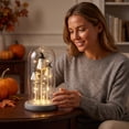 thumbnail image 7 of Halloween Ghost Decor Light with Clear Cover, 3 Mini Ghost Figurines Light Up Dome Lamp, Light Up Ghost in Glass Cloche Decor for Indoor Party Home Table Room Kitchen Fireplace Decorations (A), 7 of 7