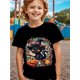 thumbnail image 1 of "Spooky Cat Witch" Halloween Graphic Tee - Black Short Sleeve T-Shirt with Cute Cartoon Cat, Hat, and Pumpkin Design, Perfect for Outdoor Activities, Parties, and Gifts, Casual Wear, 1 of 6