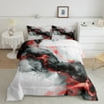 thumbnail image 2 of Black and Red Twin Bedding Sets Abstract Marbling Comforter Set, Aesthetic Marble Bedding Comforter Sets Foil Print Duvet Insert, Watercolor Painting Down Comforter Bedroom Decor, 2 of 6