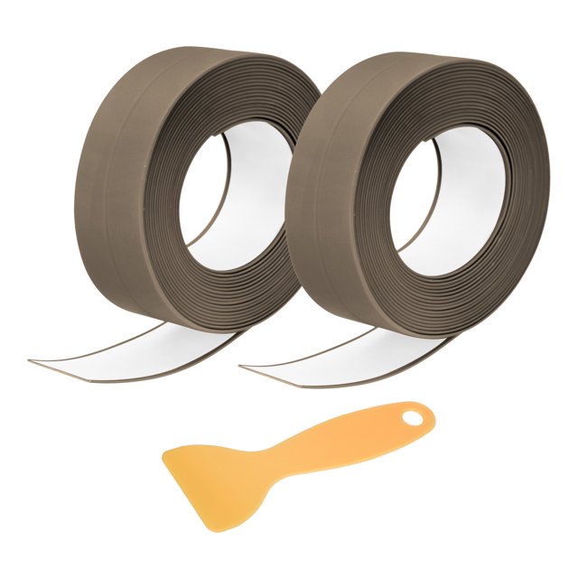 2 Rollos de Cinta de Sellado, 0.9" x 10.5Ft Cinta de PVC, Marrón
