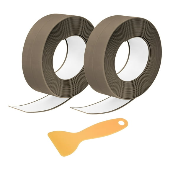 2 Rolls Caulk Tape, 0.9" x 10.5Ft Sealing Tape, Brown