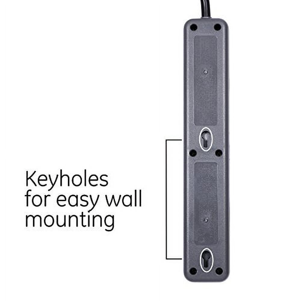 GE 6-Outlet Surge Protector Power Strip, 8 ft, Black photo 5
