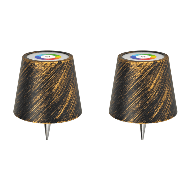 Lámpara Botella Inalámbrica Cálida Recargable Y Mesa LED Táctil RGB (café)