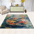 thumbnail image 2 of Yayeee Area Rugs for Living Room 5.2'x4' Non Slip Washable Bedroom Floor Carpet, Green Goldfish, 2 of 5