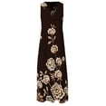 thumbnail image 3 of Capreze Women Long Maxi Dresses V Neck Summer Beach Sundress Sleeveless Tank Dress Kaftan Floral Print Style K 5XL, 3 of 4