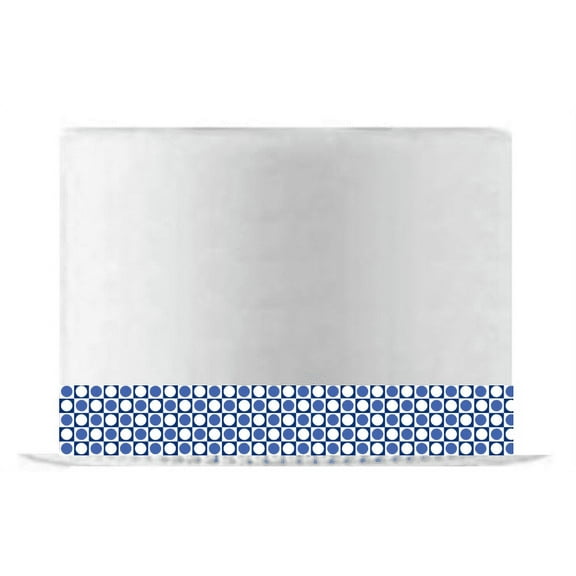 Blue and White Squares and Circles Edible Cake Decoration Ribbon -6 Slim Strips