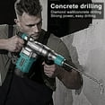 thumbnail image 3 of Trendix Hammer Drill with 4 Drill Bit Accessories & 2 Pickaxe (Chisels and Drill Bits), 1-1/4 Inch 13 Amp Heavy Duty Rotary Hammer Drill with Safety Clutch, Vibration-Dampening System, Dual Switch, 3 of 10