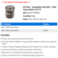 thumbnail image 2 of Oil Filter - Compatible with 2003 - 2008 Toyota Matrix 1ZZ-FE 2004 2005 2006 2007, 2 of 2
