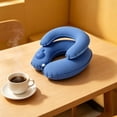 thumbnail image 3 of Inflatable Travel Neck Pillow, Press To Inflate Air Cushion, Double Layer Ergonomic Neck Support Pillow For Airplane Car Train Office Travel Rest Portable Head Support, 3 of 5