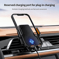 thumbnail image 4 of BK24-A 15W Fast Wireless Car Charger & Auto-Clamping Phone Holder, Vent Mount Bracket with Induction Charging (Black), 4 of 7