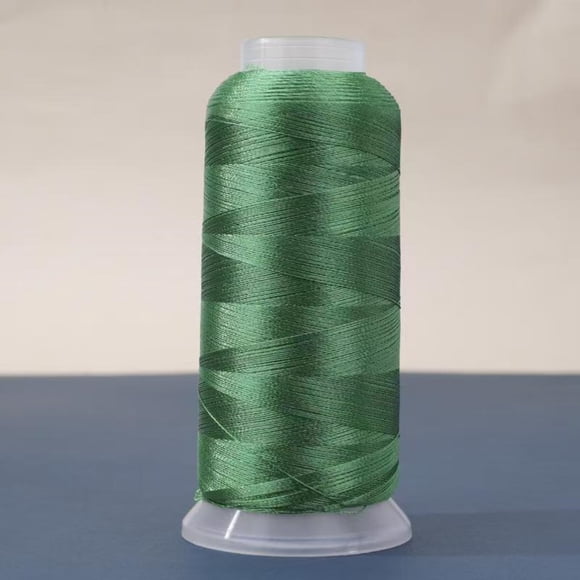 DIY Handcrafted Ice Silk Fringe Thread Specifications: 150D/2-ply, 0.2mm Diameter, 1900m/Roll, Dark Green