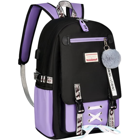 Gynky School Backpack for Teens Middle School Bookbag Fashion Student Bag Cute Aesthetic Teen Bookbag for Women
