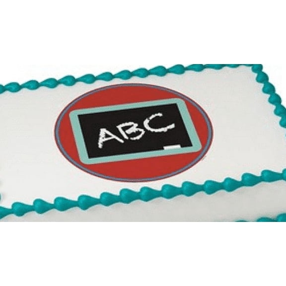ABC Blackboard Edible Extra Large 8 x 10 Cake Decoration Topper Image