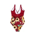 thumbnail image 6 of Luiryar Women Summer One-piece Swimsuit Sunflower Printing V-neck High Waist Tie Up Sleeveless Backless Swimwear, 6 of 6