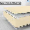 thumbnail image 2 of Zip On Fitted Sheet - Includes 1 Fitted Base + 3 Top Zip Sheet - Easy to Change, Won’t Pop Off Twin-XL Sheet- 600 TC Cotton Fitted Sheet- 18” Deep Pocket Twin-XL Size- Ivory, 2 of 8