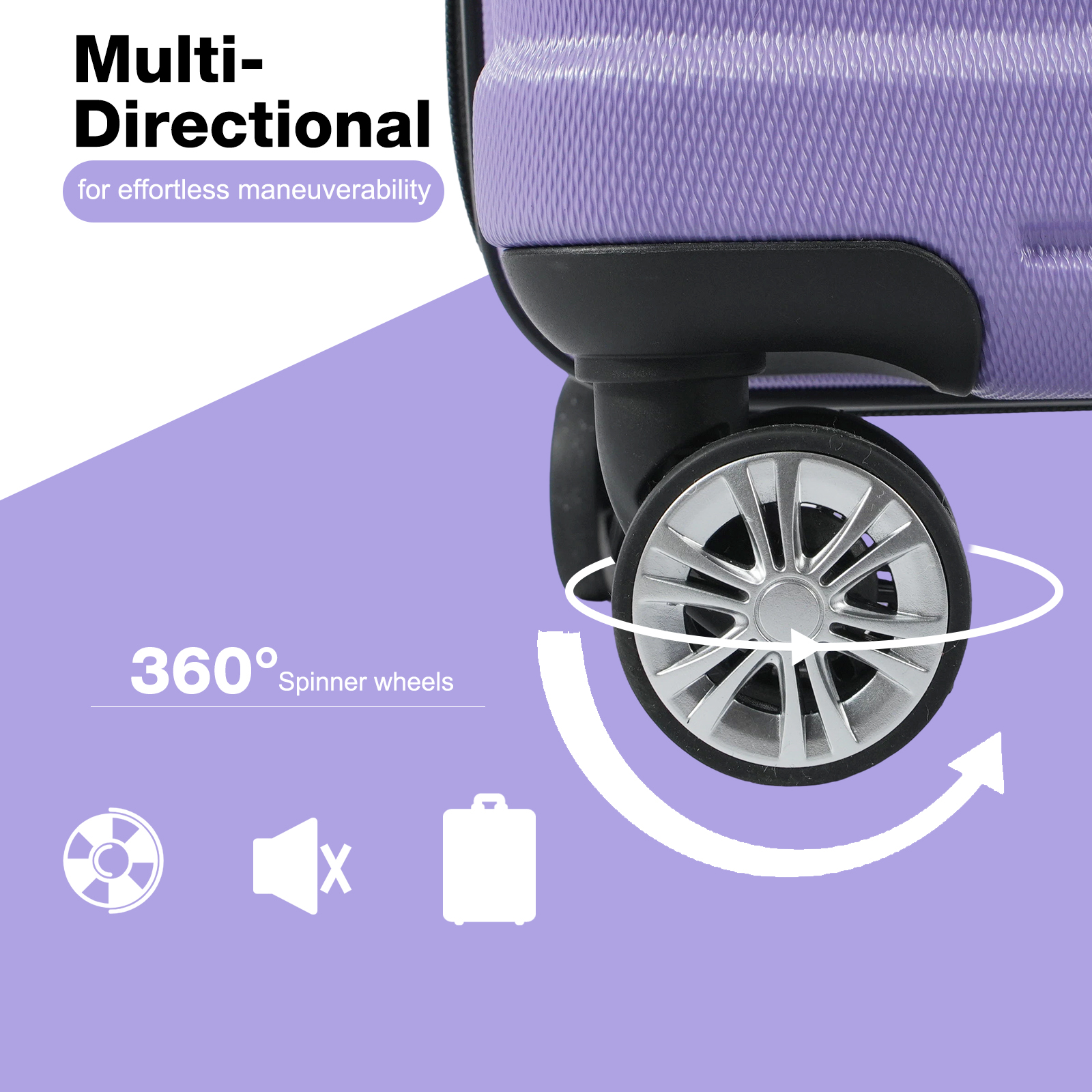 TRIPCOMP 3-Piece Hardside Luggage Set, Purple photo 7