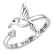 thumbnail image 1 of Anillo versátil con forma de corazón y colibrí para mujer, 1 of 5