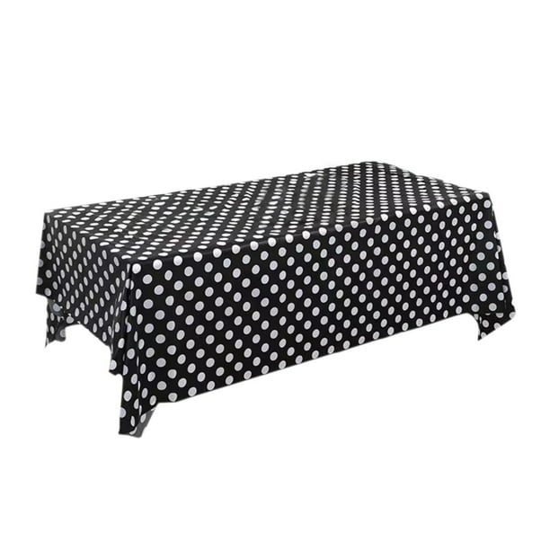 Mantel de plástico desechable para decoración de fiestas de cumpleaños.Cubierta de mesa rectangular de PE con estampado de lunares.Protector de mesa impermeable y resistente al aceite para comedor,