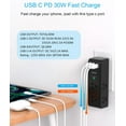 thumbnail image 2 of UniMall PD 30W Surge Protector Outlet Extender, Rotating Plug,6 AC Multi Plug Outlet with 3 USB Ports (1 USB C), 1800J 3-Sided Swivel Power Strip, Spaced Outlet Splitter for Home Office Dorm - Black, 2 of 14