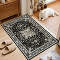 thumbnail image 2 of 2x3 Area Rugs Living Room Rug: Washable Vintage Boho Medallion Rug No Slip Stain Resistant Soft Carpet Indoor Large Carpets for Bedroom Dining Room Farmhouse Nursery Hallway Home Office Black Gold, 2 of 18