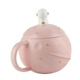 thumbnail image 3 of Bonita taza de cerámica con diseño de astronauta de 400 ml con asa ergonómica y tapa, cuchara para café, té y leche, color rosa, 3 of 12