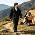 thumbnail image 2 of Sewkxo Mens Rain Jacket Lightweight Raincoat Waterproof with Hood Outdoor Windbreaker Jacket Travel Rain Jackets,Black 3XL, 2 of 7