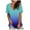 A#Blue, variant on Womens Plus Size Tops,Womens Plus Size Gradient Color V-Neck Short Sleeve T-shirt Tops Blouse