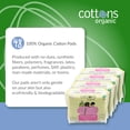 thumbnail image 4 of Cottons Organic Ultra-Thin Feminine Pads for Women with Wings | 48-Individually Wrapped | Unscented | Chlorine Free | Organic Cotton Coversheet | Super Absorbency (4 Packs of 12), 4 of 5