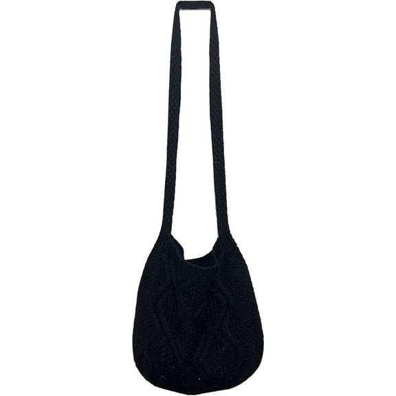 Kukuzhu Grunge Crochet Tote Bag Y2K Shoulder Handbags Fairycore Hobo Bag Aesthetic Crossbody Bags Shopping Bag Purse Accessories