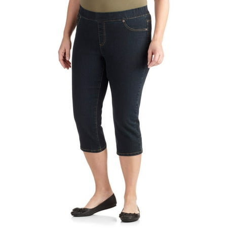 Faded Glory Women's Plus-Size Capri Length Denim Jeggings - Walmart.com