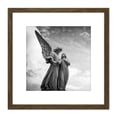 thumbnail image 1 of Greyscale Angel Statue Cloudy Sky Photo 8X8 Inch Square Wooden Framed Wall Art Print Picture with Mount, 1 of 4
