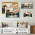 thumbnail image 4 of Designart "Sunset Abstract House By The Water II" Modern Landscape Beach Wall Art For Bathroom, 4 of 5