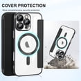 thumbnail image 4 of CASEFIV for iPhone 16 Pro Max Case,Compatible with Magsafe,Slim Fit Flip Protective PU Leather Wallet Case with RFID Blocking Card Slot Build-in Len Protector,Black, 4 of 7