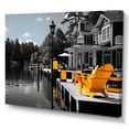 thumbnail image 2 of Designart "Yellow And Grey Lakehouse Dockside Charm II" Landscapes Canvas Print, 2 of 5