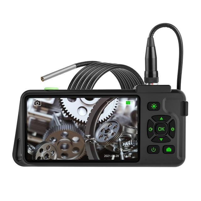 yeacher 8mm Industrial Endoscope with 4.5" IPS Screen, 1080P HD Camera, 6 LED Lights, IP67 Waterproof, 1M Cable, and TF Card Support (T22 Model)
