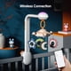 thumbnail image 3 of Campana colgante Móvil para cuna de bebé con proyección de luz nocturna, música relajante, ruido blanco, sonajero colgante, juguetes giratorios de 360°, conexión inalámbrica BT, juguete para chupete Abanopi Campana colgante, 3 of 7