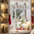 thumbnail image 3 of Valances for Windows Snowman Reindeer Winter Snow Rod Pocket Short Curtain for bathroom living room bedroom Pine Tree Leaves on White 1 Panel 42x12in, 3 of 7
