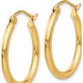thumbnail image 3 of 14K Yellow Gold Polished 2X20mm Lightweight Tube Hoop Earrings (20 X 20.5) Made In Peru t916l, 3 of 6