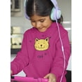 thumbnail image 2 of Cat Face Doodle Hoodie Juniors -Image by Shutterstock,  Medium, 2 of 4