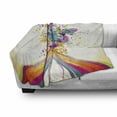 thumbnail image 3 of Modern Soft Flannel Fleece Throw Blanket, Rainbow Colored Image with Bold Lines and Flowers Buds Blossoms Ivy Artwork Print, Cozy Plush for Indoor and Outdoor Use, 50" x 60", Multicolor, by Ambesonne, 3 of 6