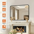 thumbnail image 4 of JIOABL 40"x 30" Shatterproof Bathroom Mirror with Black Metal Frame - Tempered Glass, 2 Sided，Anti-Rust for Vanity Wall Decor, 4 of 9