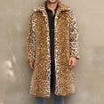 thumbnail image 2 of KIHOUT Mens Winter Coat Fashion Casual Thicken Leopard Print Long Sleeve With Pocket Keep Warm Mid-length Jacket,Size S-3XL, 2 of 5