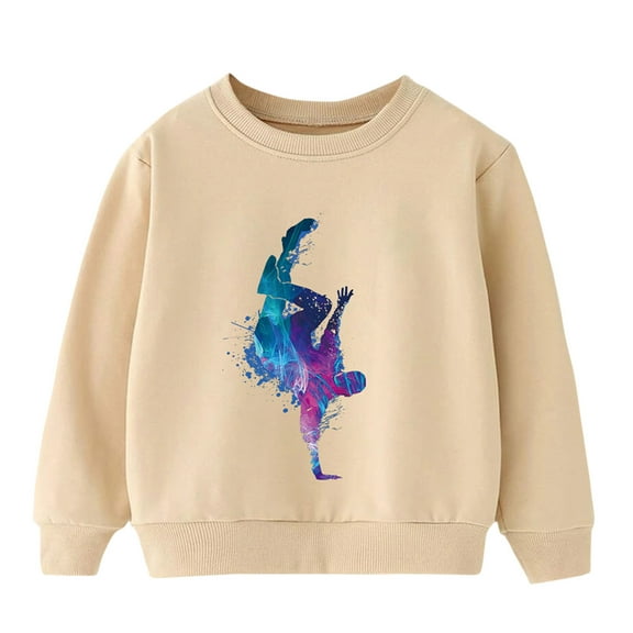 Utoimkio Toddler Boy Girls Crewneck Sweatshirts Long Sleeve Shirts Cute Print Pullover Sweatshirts Tee Tops Little Boy Girls Fall Winter Clothes for Kids