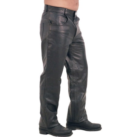 5 Pocket Lambskin Leather Pants for Men #MP591L