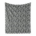 thumbnail image 1 of Valentine's Day Soft Flannel Fleece Throw Blanket, Modern and Arcadia Love Themed Pattern with Hearts, Cozy Plush for Indoor and Outdoor Use, 50" x 60", Dark Blue Grey and White, by Ambesonne, 1 of 5