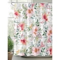 thumbnail image 2 of Fsddascl Pink Floral Shower Curtain Set - 36" x 78" Washable Bathtub Curtain with 12 Hooks, Spring Pastoral Botanical Leaves Wooden Waterproof Fabric Stall Shower Curtains for Bathroom/Bathtub, 2 of 6